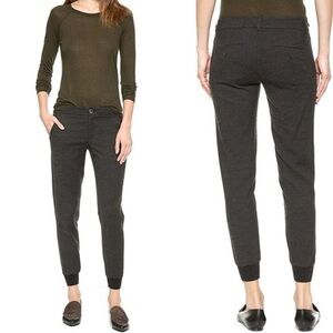 Vince dark grey rib cuff wool trouser joggers, 0039, size 2